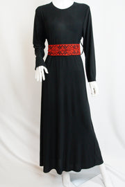 Traditional Red Tatreez Abaya, Dress and Belt