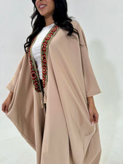 Biege Palestinian Tatreez Besht Kaftan