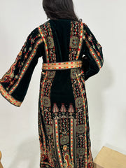 Velvet Palestinian Thobe with Heavy Tatreez Embroidery